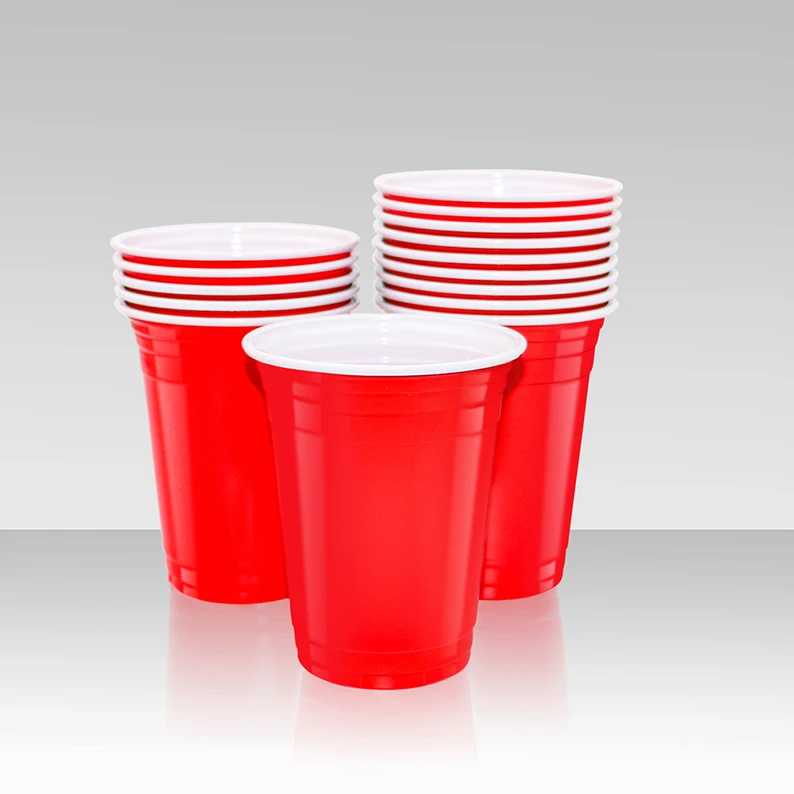 wholesale plastic cup 16OZ PP cups plastic party solo multi-color double-layer pp cup
