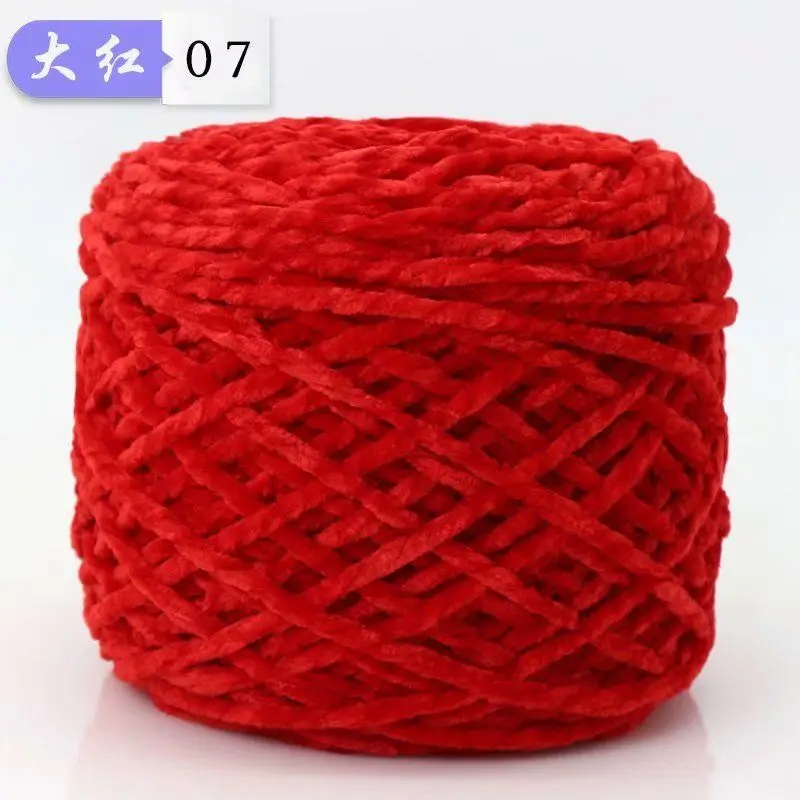 200g Velvet Chenille Polyester DIY Knitting Crochet Yarn Bright Woven Yarn for Sewing Embroidery High Tenacity Recycled Feature