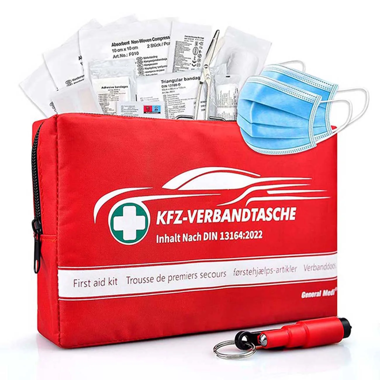 DIN 13169 Premium Customized Design First Aid Car Kit Bag Emergency Kit for Vehicle