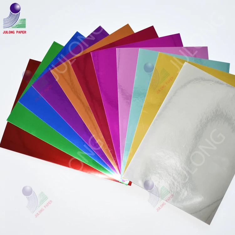 Цветная металлизированная бумага A3, тисненые зеркальные блестящие отражающие карты