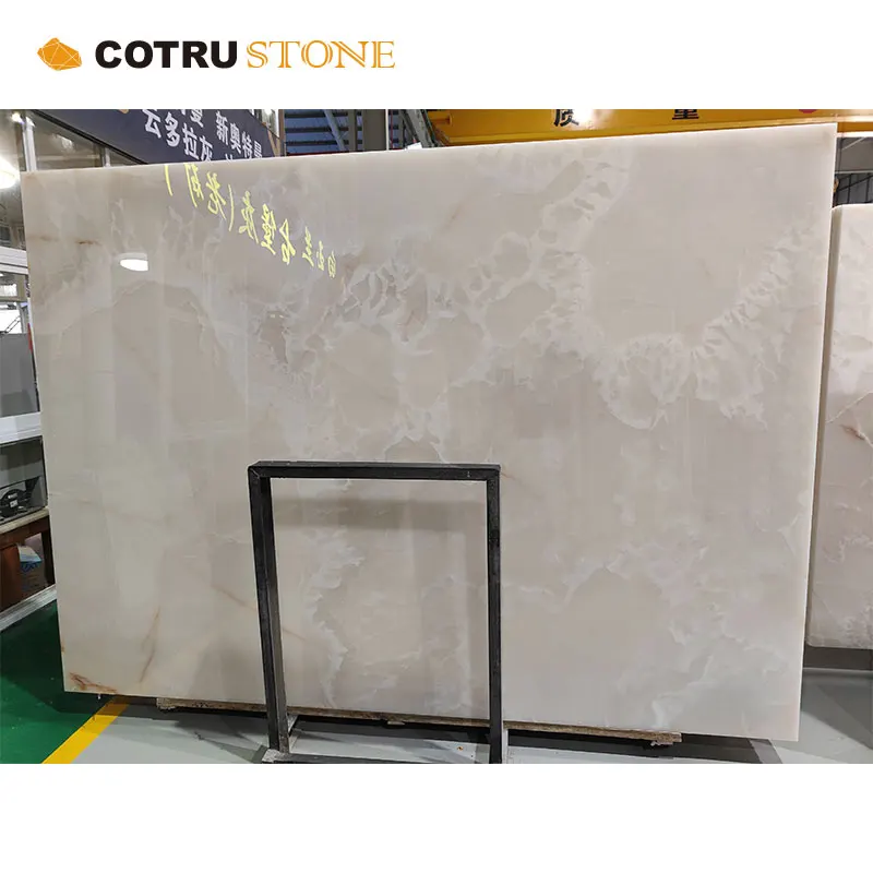 Natural White Jade Marble stone material polished slab crystal clear high-end natural simple indoor wall decoration