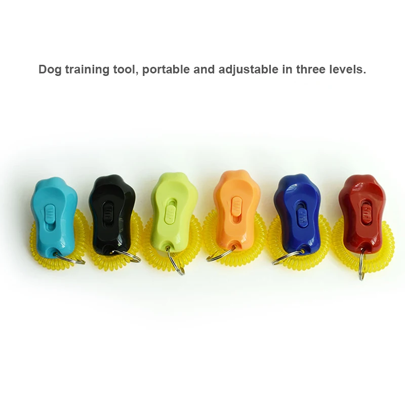 Pet Training Clicker Manual Wrist Strap Ring Clicker Press Training Stop Barking Training Whistle Round Dog Clicker