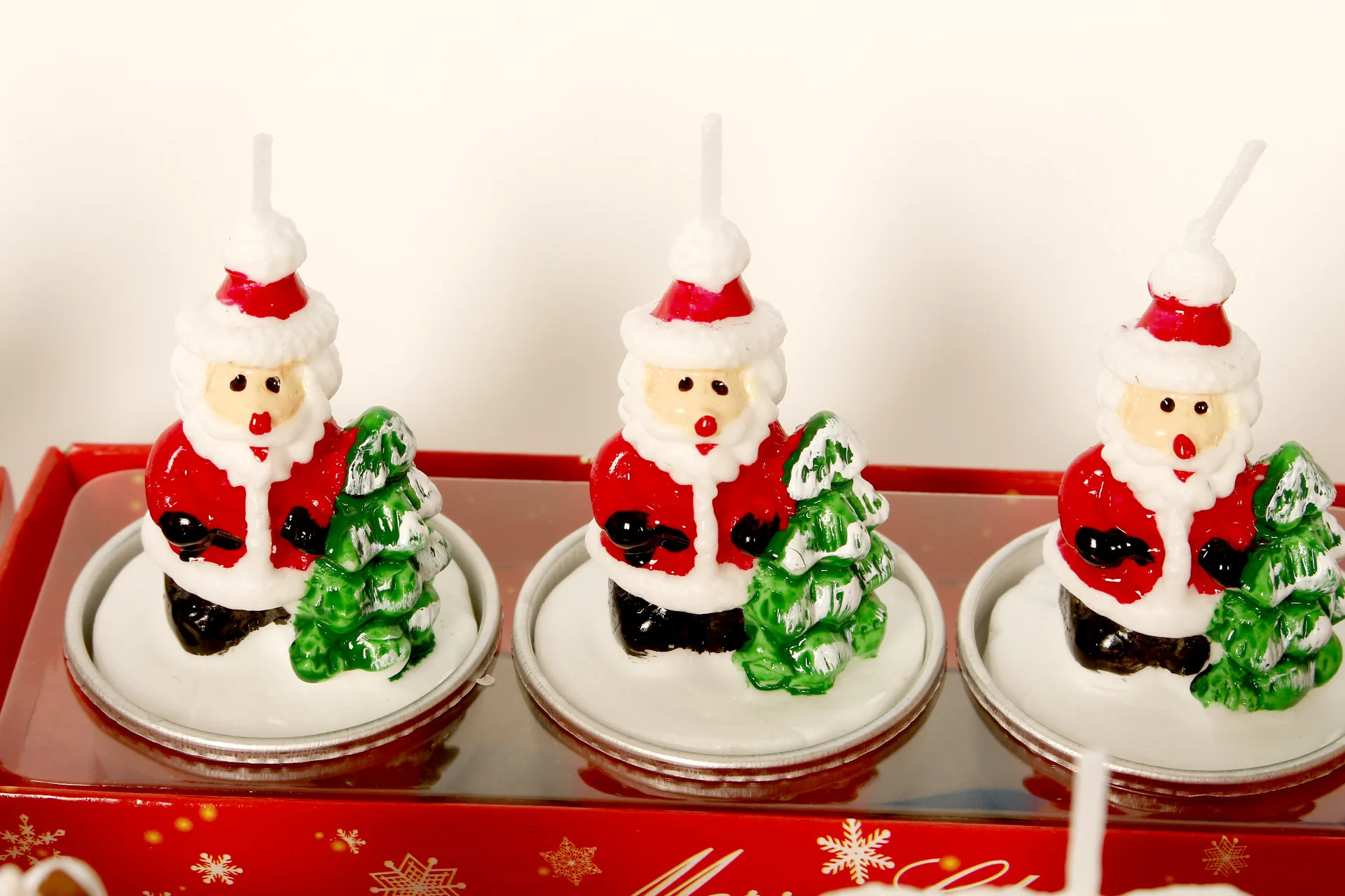 Christmas Candle 3pcs Santa Tree Snowman Carnival Romantic Birthday