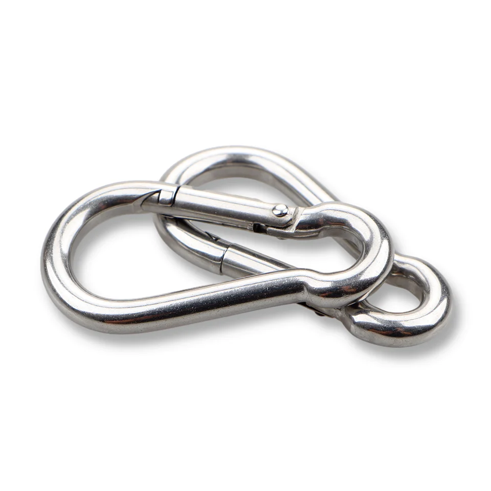Factory Direct High Quality Metal Din5299c Spring Silver Climbing Carabiner Clips Stainless steel Snap Hook