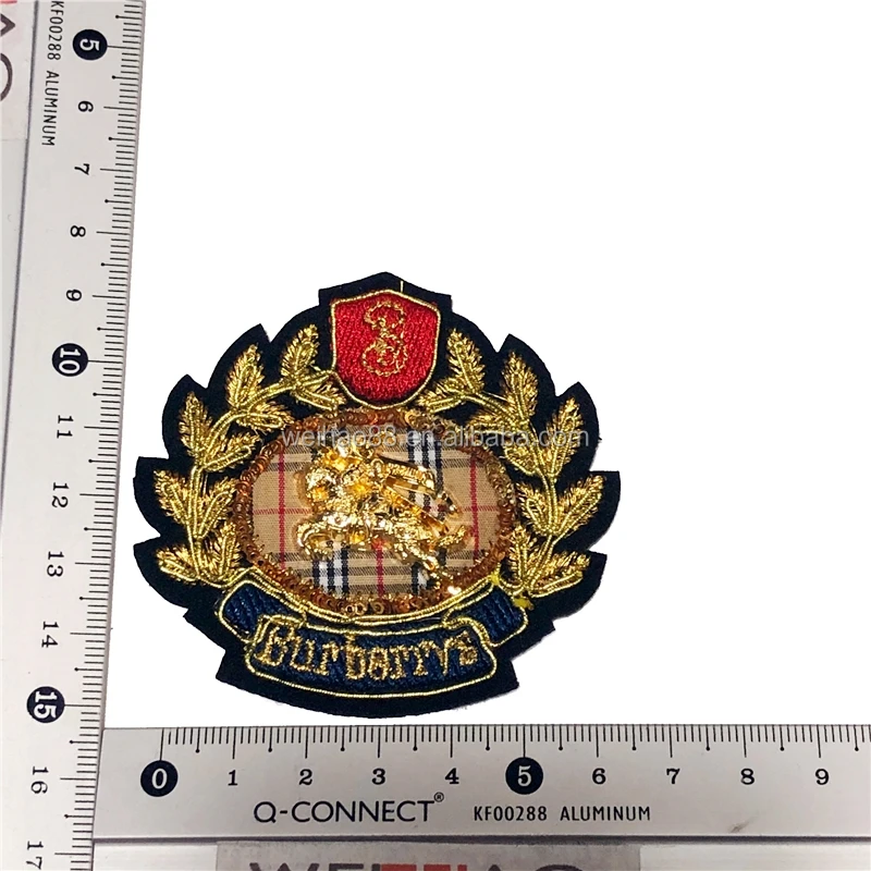 Best Quality Hand Embroidery Blazer Badge Crown embroidered patch for the hat / appliques for clothes / sequin badges