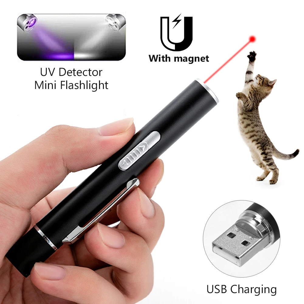Оптовая продажа товары для домашних животных игрушка с usb-зарядкой лазер кошек 5 моделей фиолетовые световые лазерные игрушки