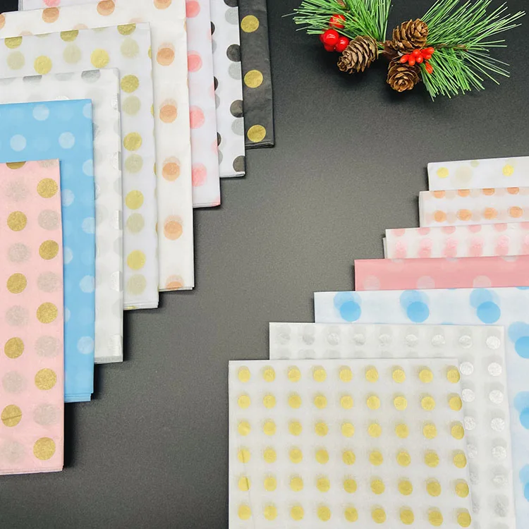 Good Price Wholesale Luxurious Eco-friendly Scented Polka Gold Rose Silver Dot Acid Free Tissue Paper for Candle