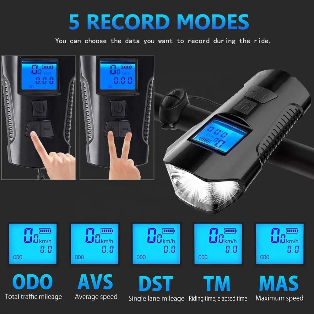 Chileaf Bicycle Computer Odometer Indicator With LED Bike Light