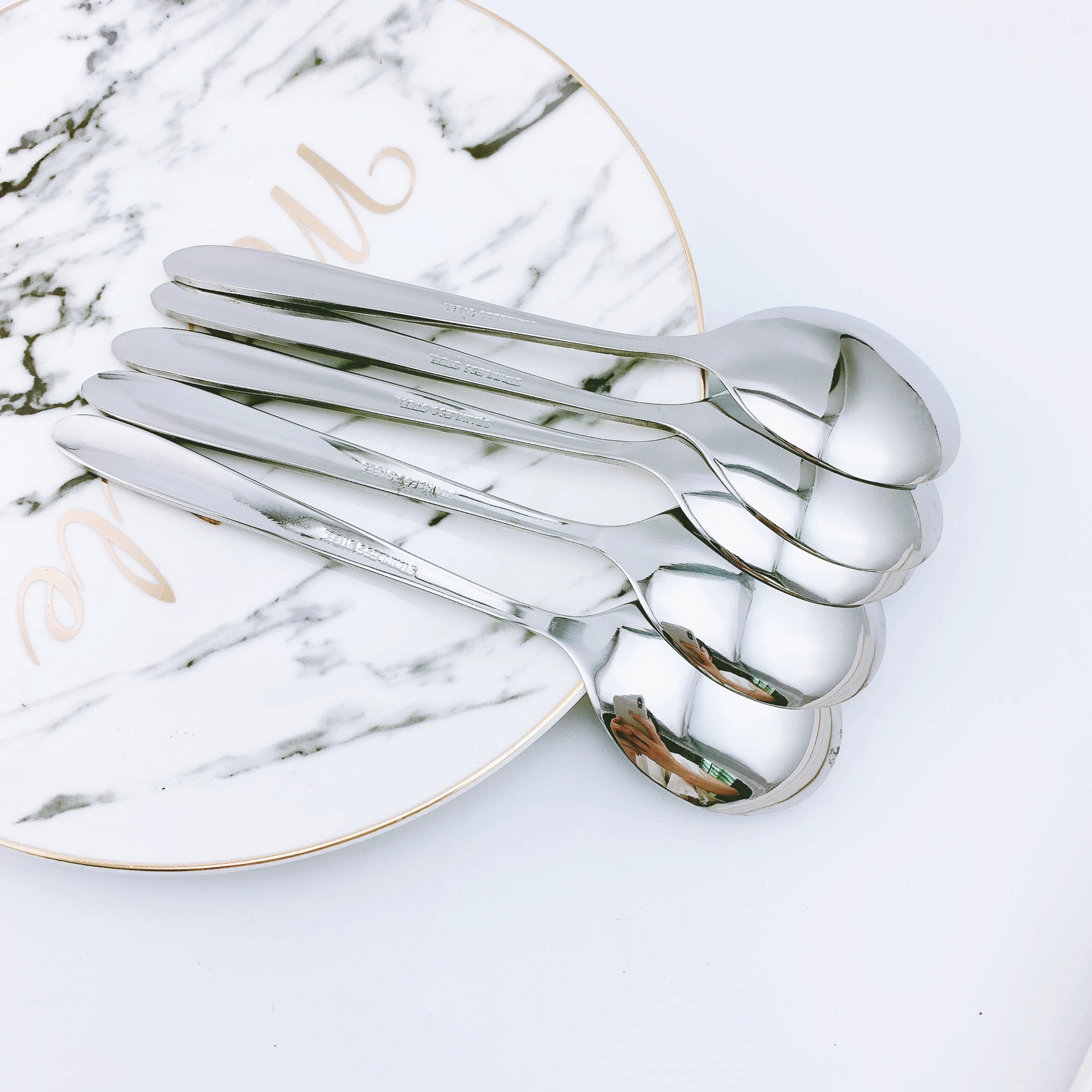 Classic style set of spoons portable cutlery set silver spoon vintage cutlery spoon stainless steel for home kitchen