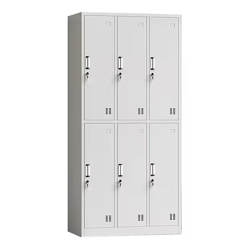 Factory direct selling 6 door steel locker gym cabinet lockers metal clothes lockers wardrobes metal