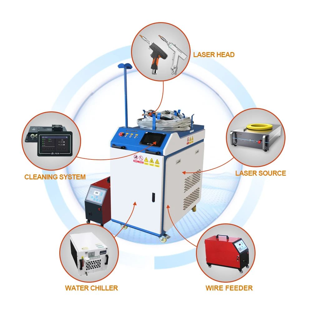 1500w 2000w 3000W 4 in 1 laser welding machine water-cooled stainless steel metal laser welding machine
