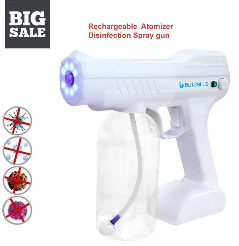 
Blitzblue DS350 portable Electric blue ray sterilize gun cordless nano steam spray gun sanitization 