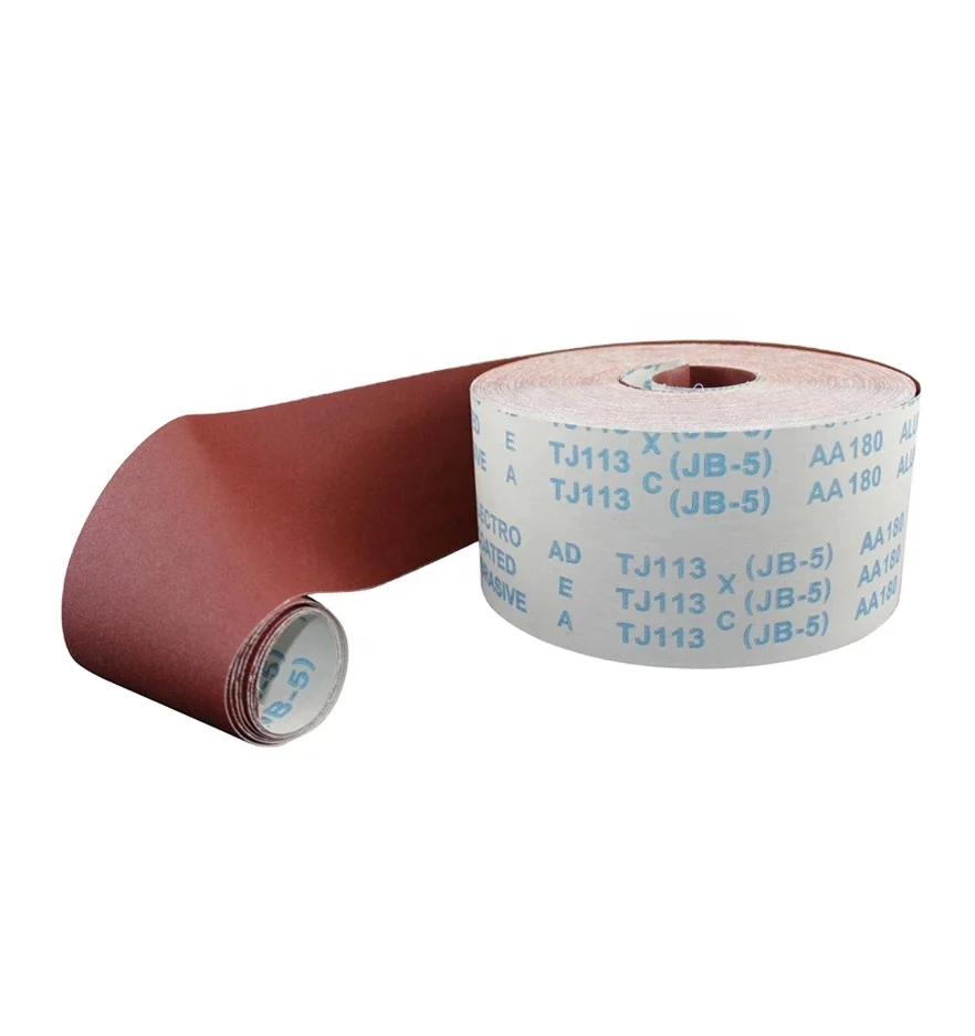 JB-5 TJ113 hand use Aluminum oxide abrasive cloth roll sanding belt  durable soft sanding roll abrasive jumbo rolls JB-5 TJ113