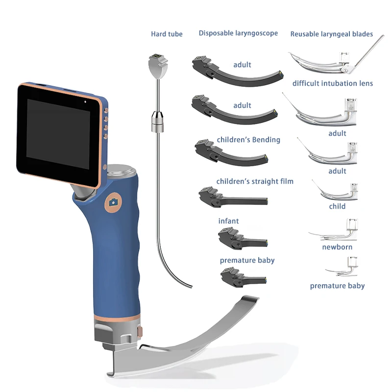 Portable Multifunctional Flexible Video Laryngoscope Set For Operation Intubation
