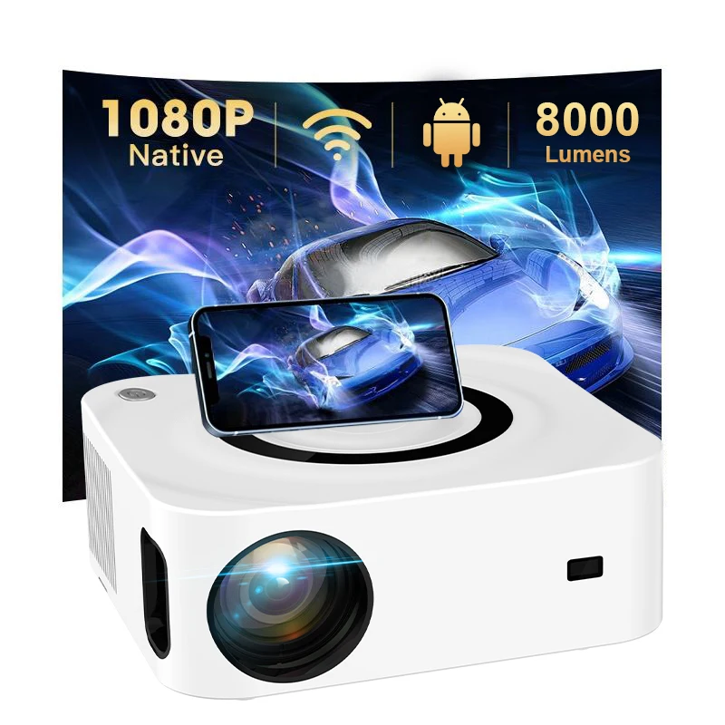Современный проектор Salange P89 5G Wifi 1080P 4K Android проектор HIFI стерео 8000 люмен Домашний кинотеатр Видеопроектор
