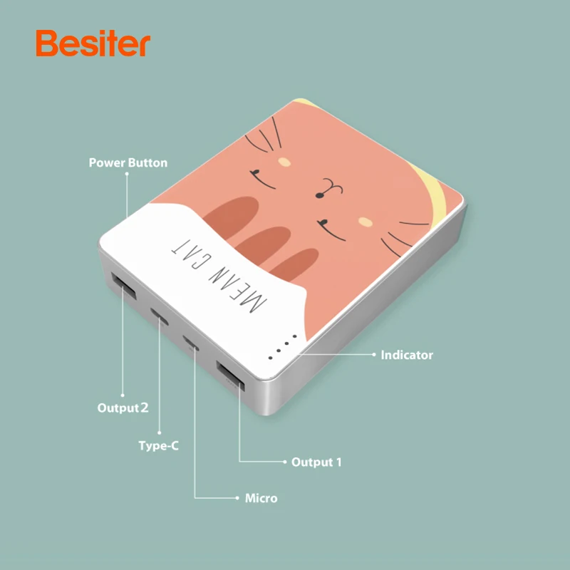 2021 popular products cute rabbit pet photo best selling powerbank 10000mah big capacity power bank cellphone charger