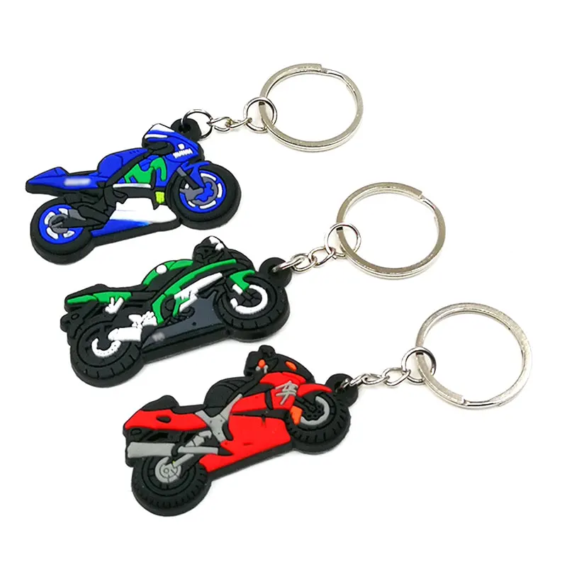 Custom make your own silicone bike motorbike key chain keyring 3d pvc rubber motorcycle keychain