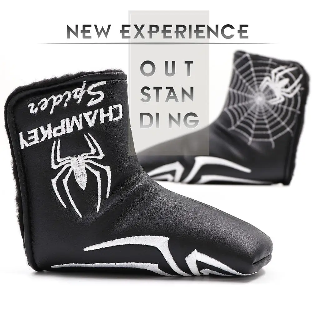 
Wholesale Custom Magnetic Golf Putter HeadCover Spider Design PU Leather Golf Blade Cover 