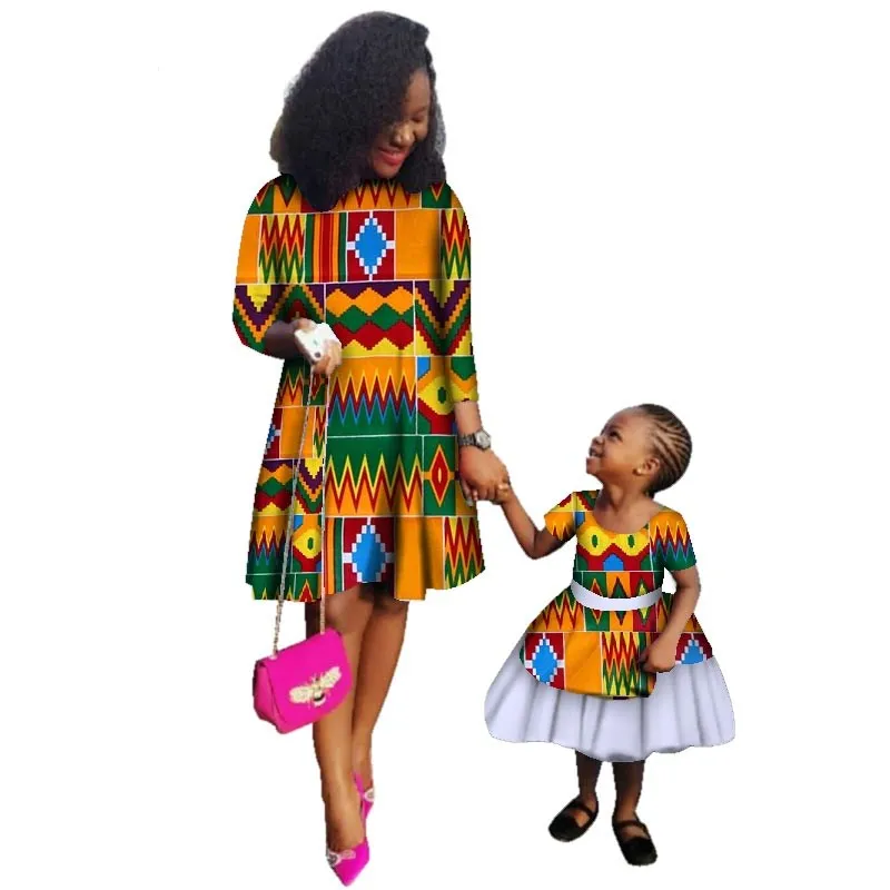 
New Mom and Daughter Print Java Skirts Dashiki African Clothes for Women Children Bazin Riche Traditional African Clothing WYQ99 