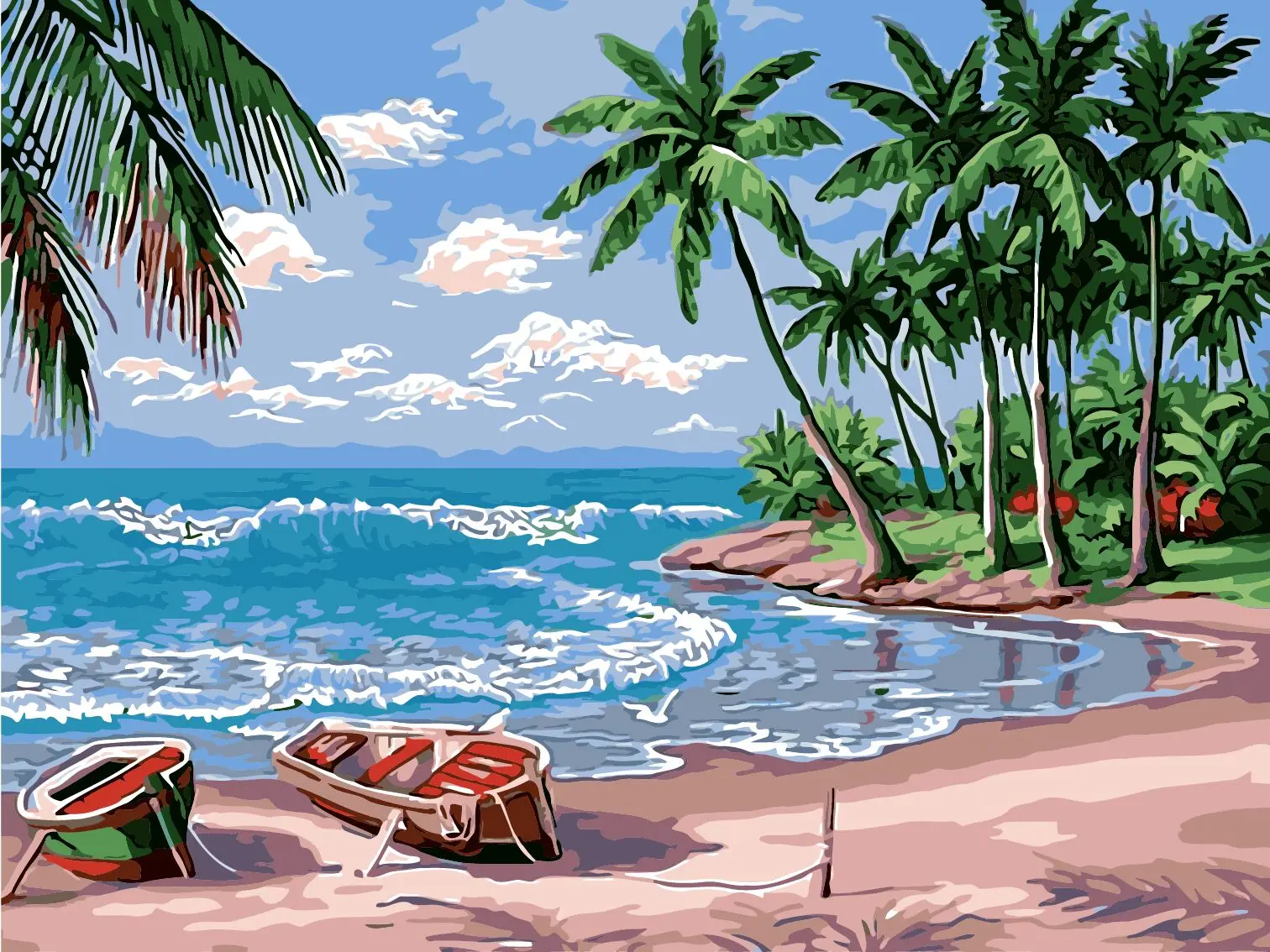 Wholesale Diy Beautiful Landscape Picture Oil Painting By Numbers With Frame Adults And Kids Paint By Numbers For Home Decor