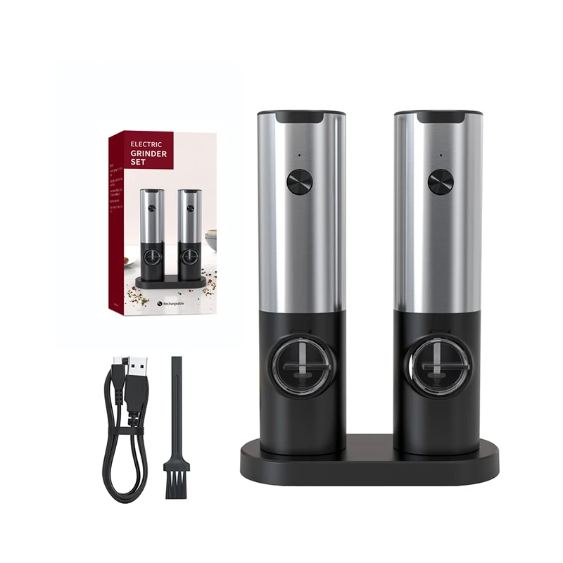 NEW Battery gravity electric pepper grinder spice jar salt pepper grinder mill Salt and electric Pepper Grinder Set