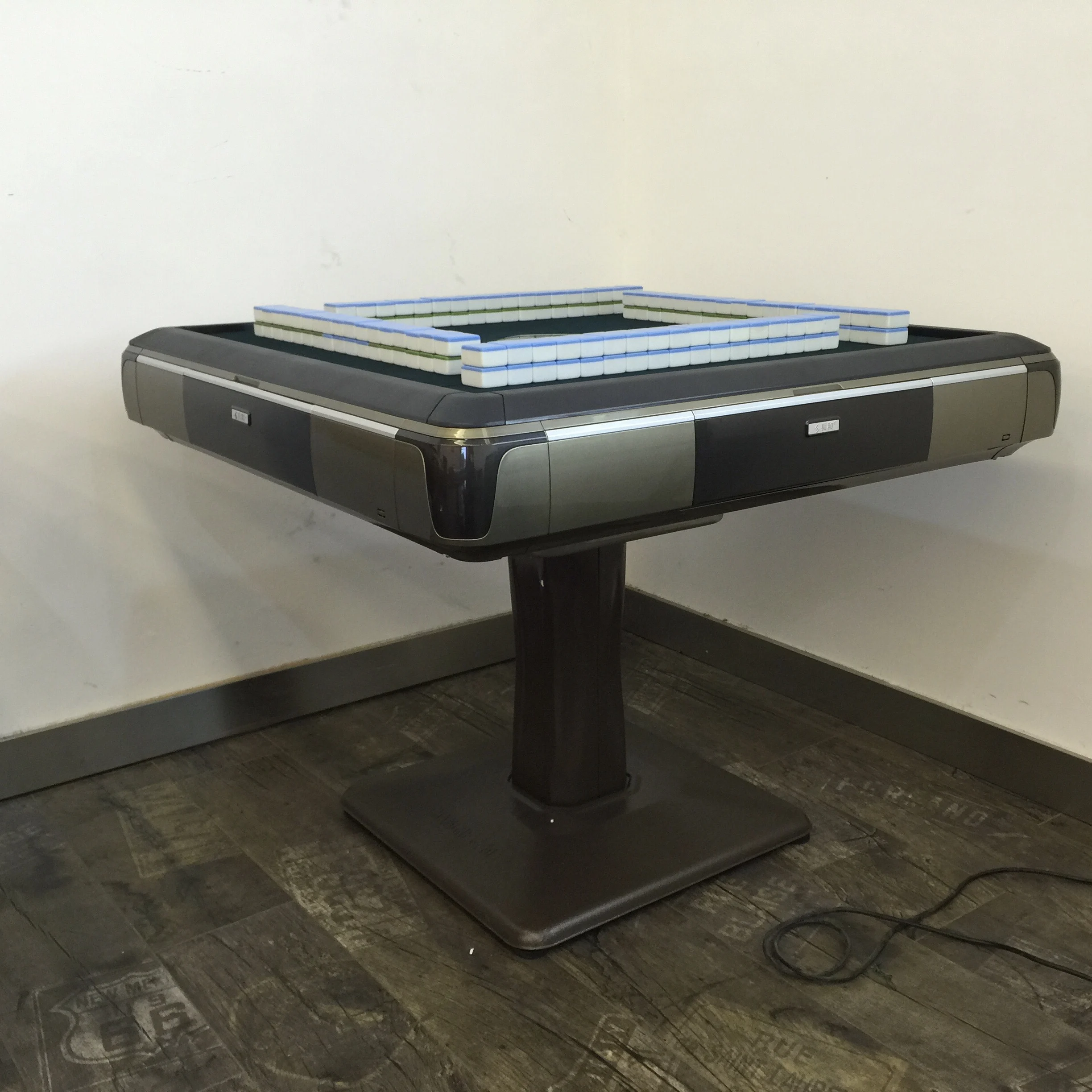 Dual motor auto mahjong table singapore tiles roller coaster foldable mahjong machine