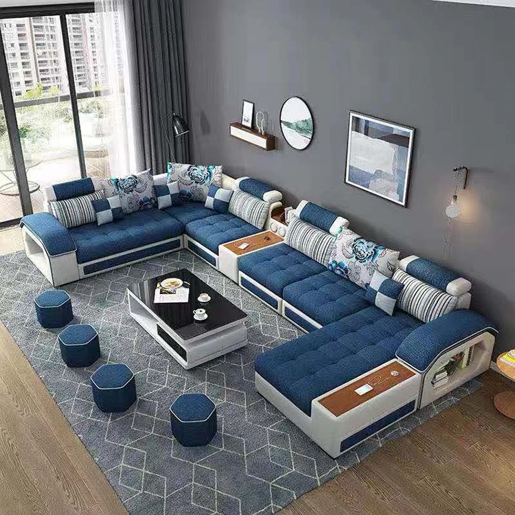 Modern Adults Living Room Furniture Sofa Sleeper Fabric Corner