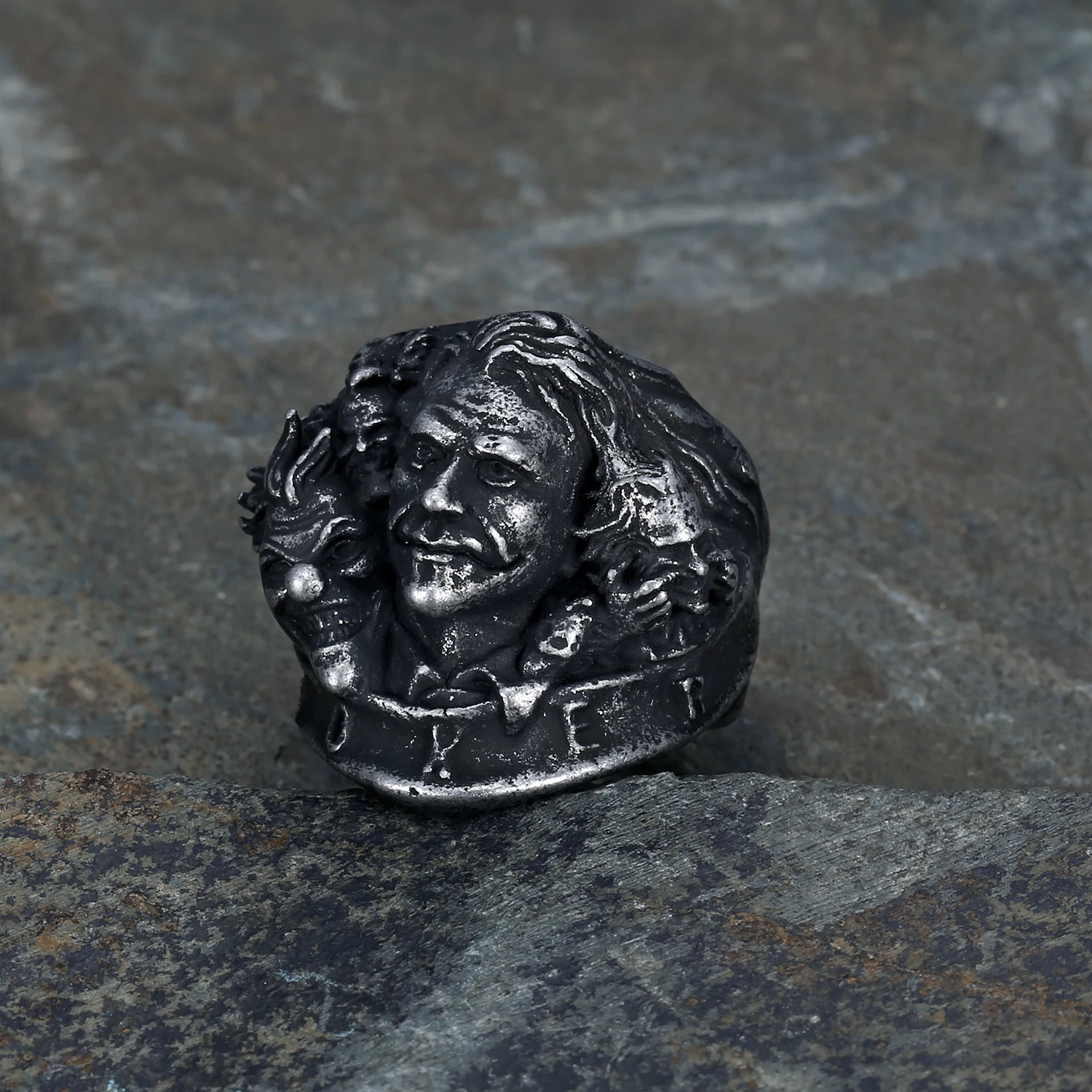 Custom Vintage Stainless Steel Famous TV Movies Original Design Joker Face Design Rings for Men Women
