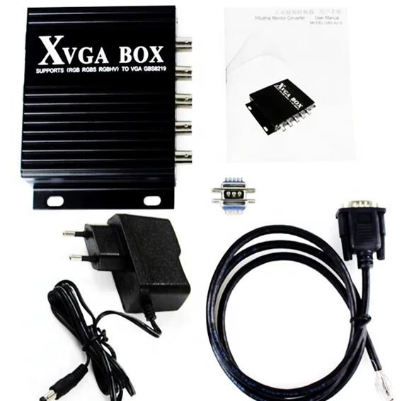 RGB RGBS RGBHV Box MDA CGA EGA в VGA промышленный монитор видеоконвертер с американской вилкой адаптер питания черный