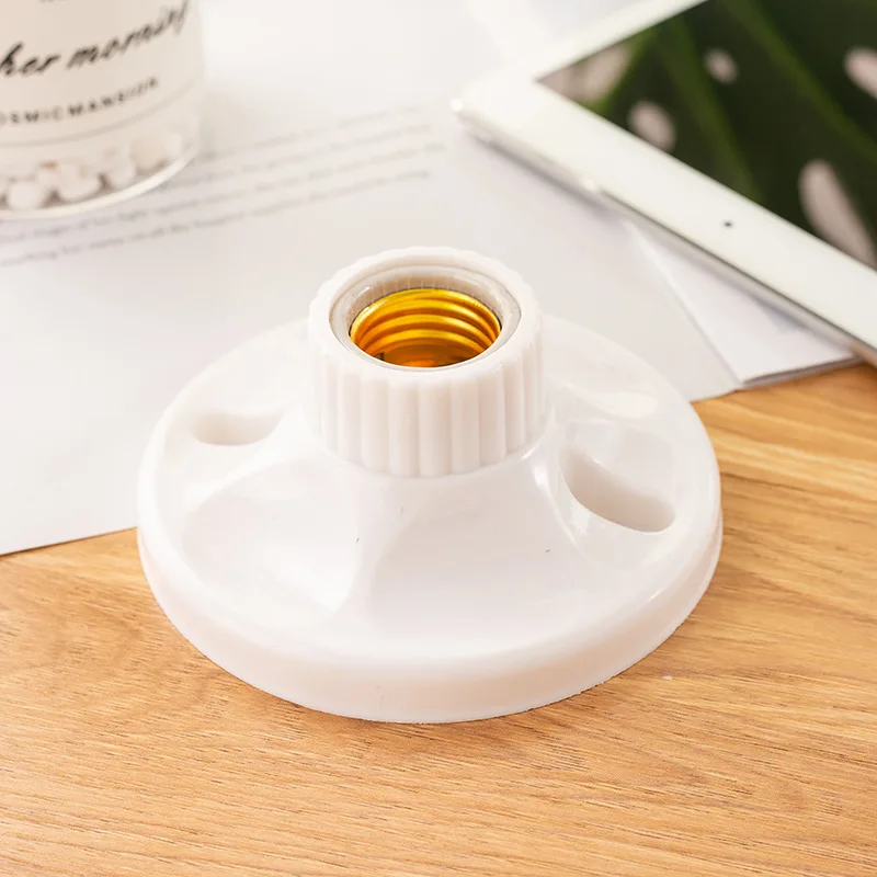 Высококачественный держатель лампы E27, керамический пластиковый плоский держатель лампы, термостойкий и противоударный светодиодный винтовой держатель лампы