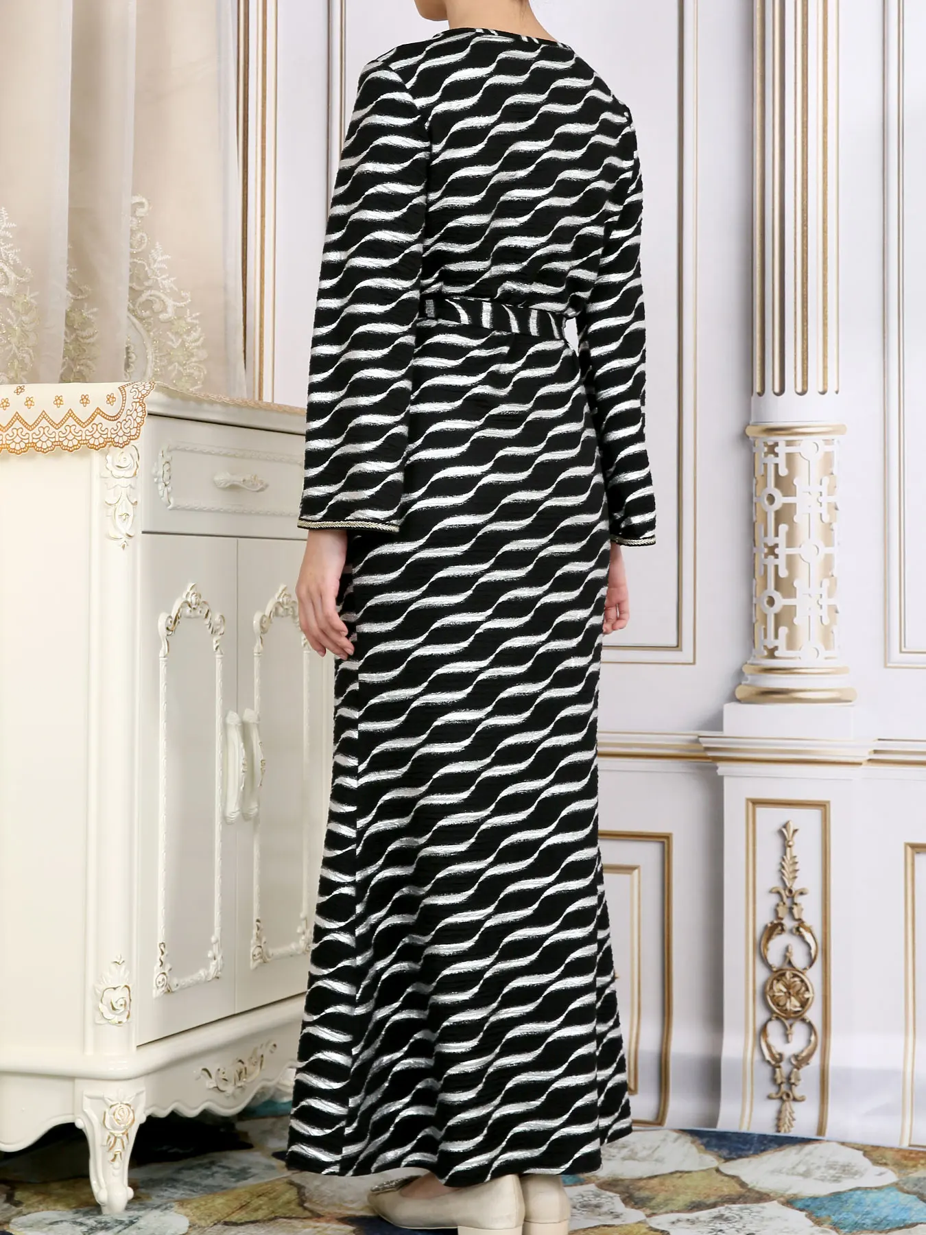 Fashion elegant pakistan islamic clothing women muslim long sleeve maxi fancy dresses