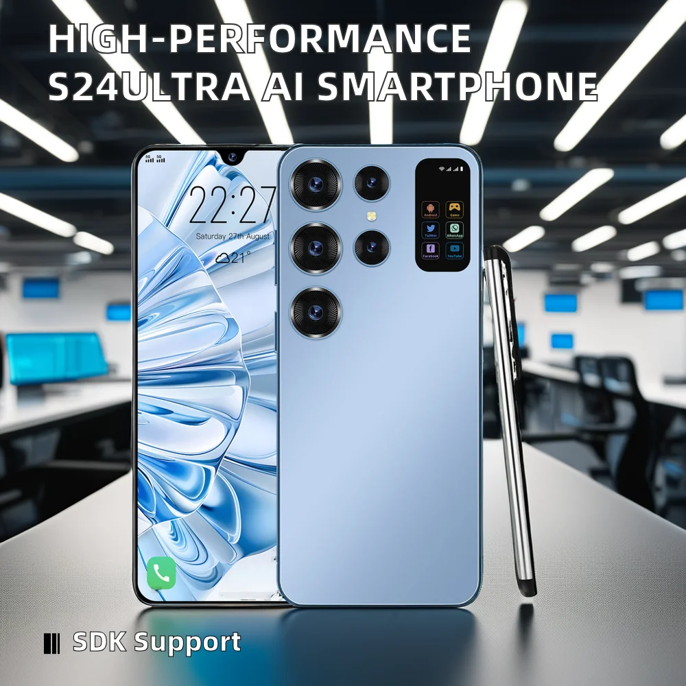 Latest Version s24ultra AI Smartphone Cheap Original Deca Core Unlocked 65W Quick Big Screen Cellphone High Mobilephone LTE/CDMA