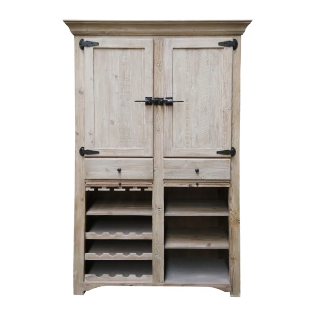 
Antique Rustic Recycled Fir Storage Kitchen Multifunctional Wine Cabinet 