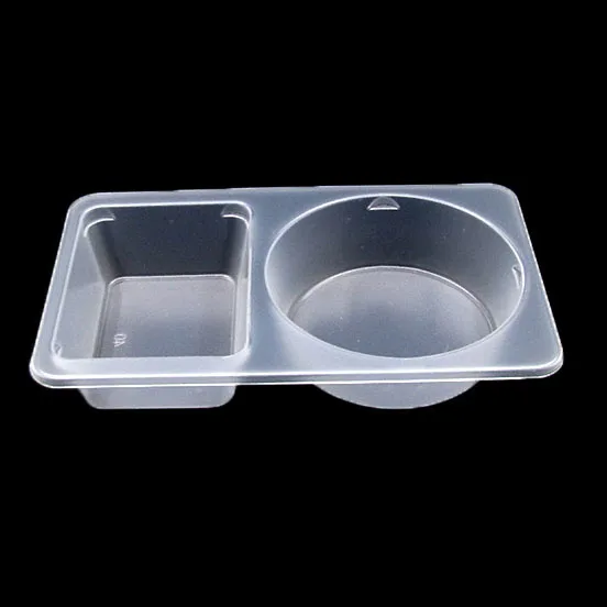 WHOLE SALE 2 Compartment Sealing Film PP EVOH High Barrier Disposable Plastic Sauce Tray