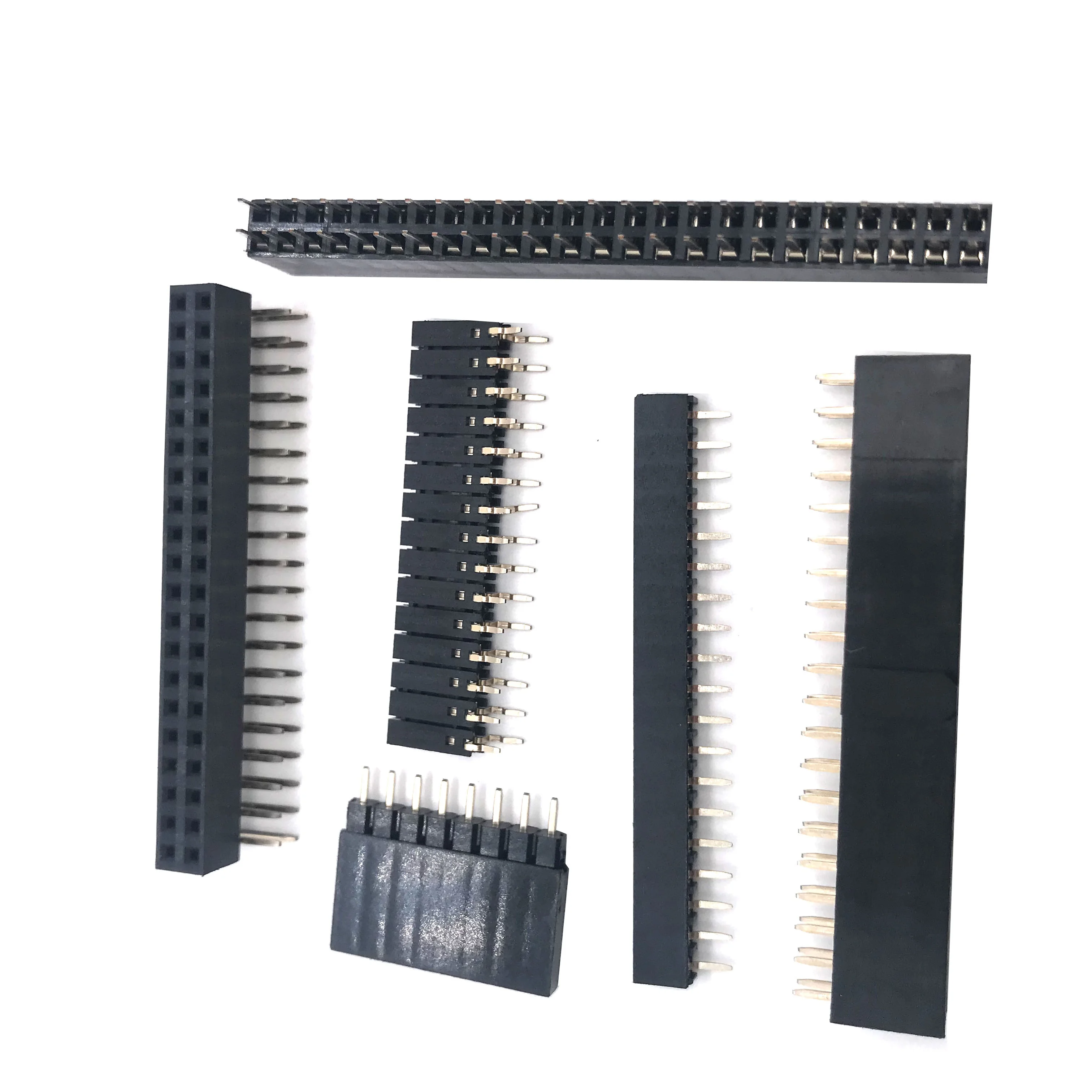 Female Header 2.54mm PCB Receptacles 10  20 30 40 Pin 180 Degree Vertical Female Header Connector