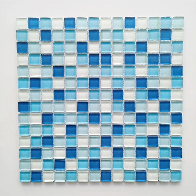 Outdoor spanish style glass crystal mosaic sky blue bathroom swimming pool mosaic