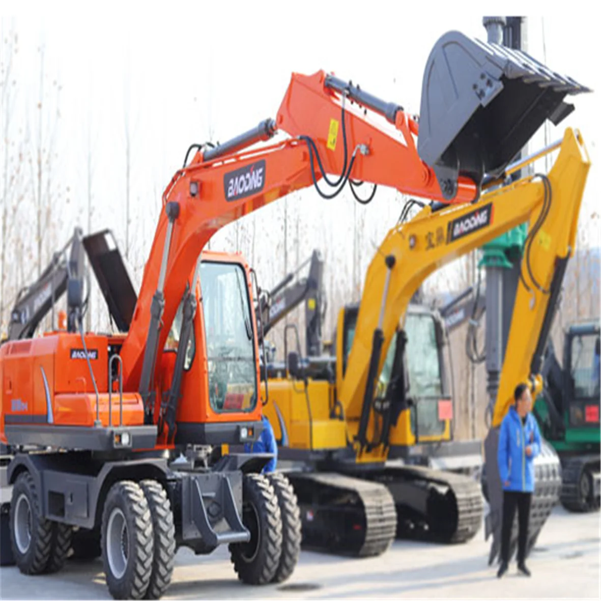 15 ton excavator Hydraulic walking wheel excavator china famous 150 BAODING excavator