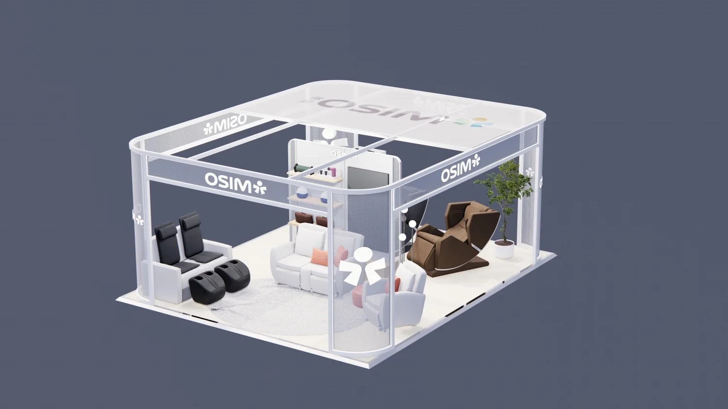 5x6M  30sqm Massage chair Pop up Retail Store at Shopping Mall Display Booth Aluminum Cloth Store Exhibition frame