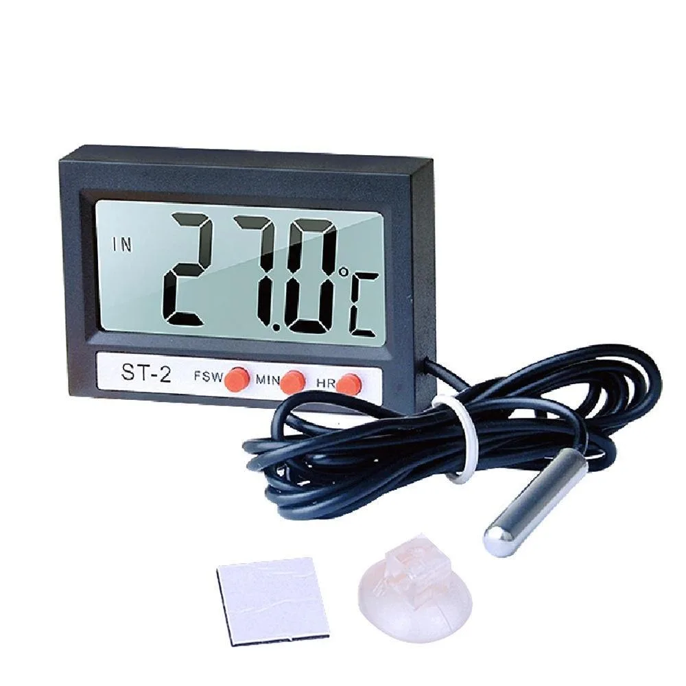Waterproof Digital Plastic Probe Thermometer Indoor/Outdoor Aquarium & Household Temperature Measurement for Kitchen & Food Use