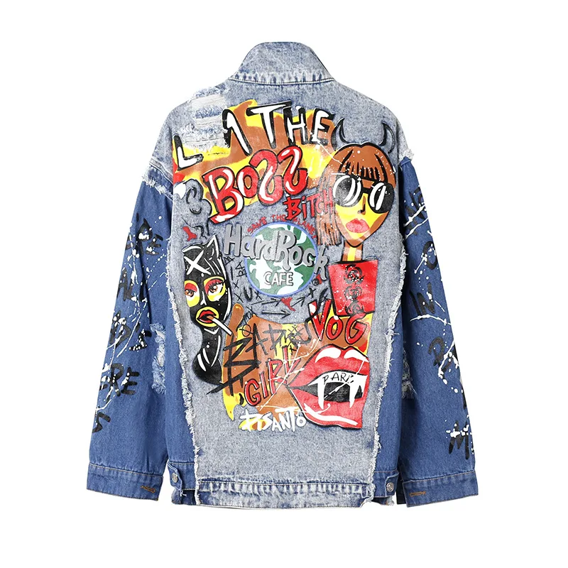 YIZHIQIU Hip Hop Cool Loose Long Sleeve Wholesale Women Denim Coats And  Jackets