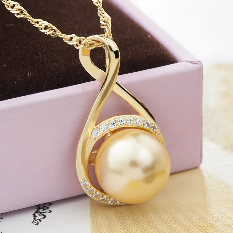 S925 Sterling Silver  Gold Cubic Zirconia Pendant  Jewelry accessories for Her Gifts for Woman Wife Girlfriend Mom