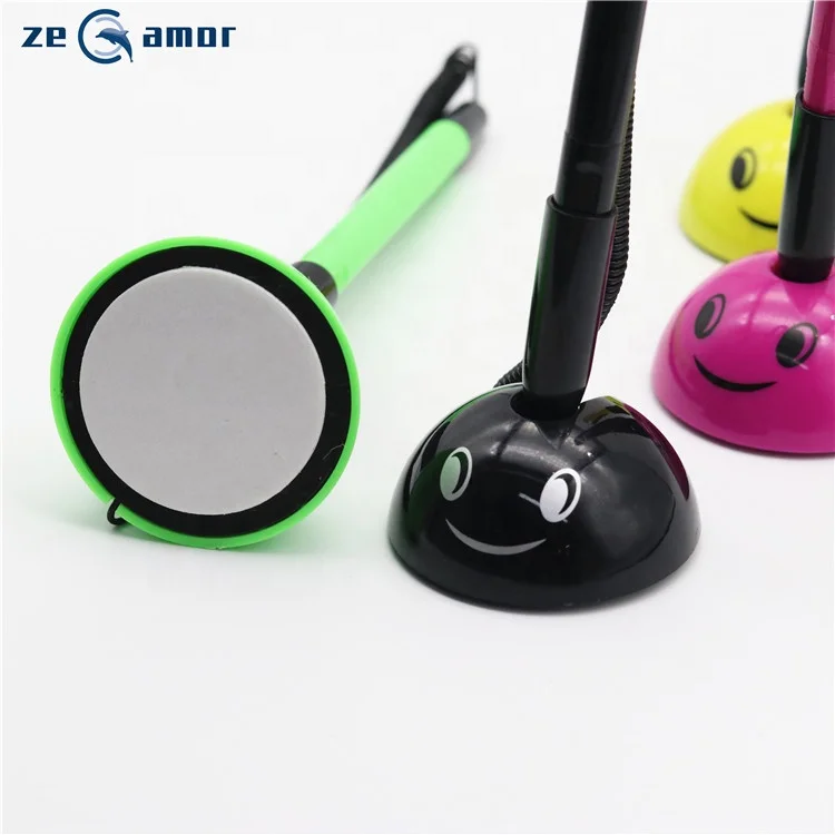 Zeamor Logo Customization Bank Counter Desk Stand Pens Stick In Hotel Table Pen With Chain