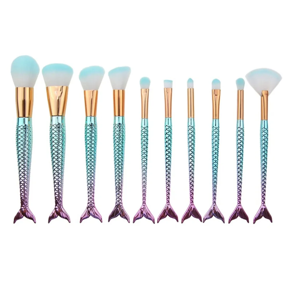 New Brand Professional Make up Brush Tools Kit 10Pcs Natural Goat Hair Powder Highlight Eyebrow Eyeliner Brushes