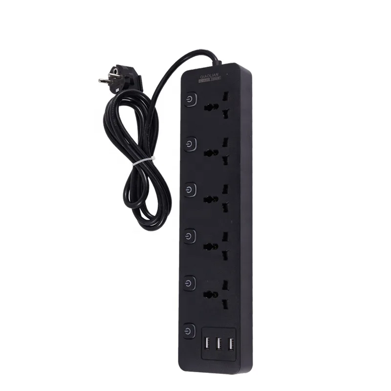 USB 5-bit universal sockets  multi-function home office high-power sockets   2m extension cord wiring board