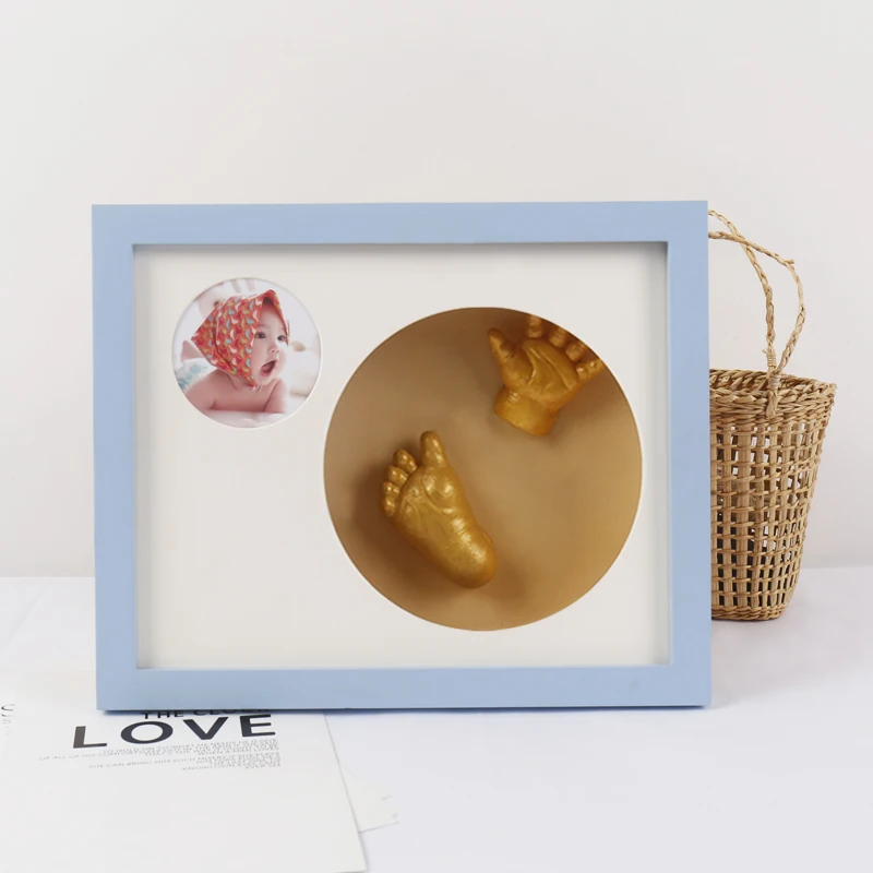 Baby hand and foot membrane 3D model clone powder diy photo frame baby full moon birthday gift