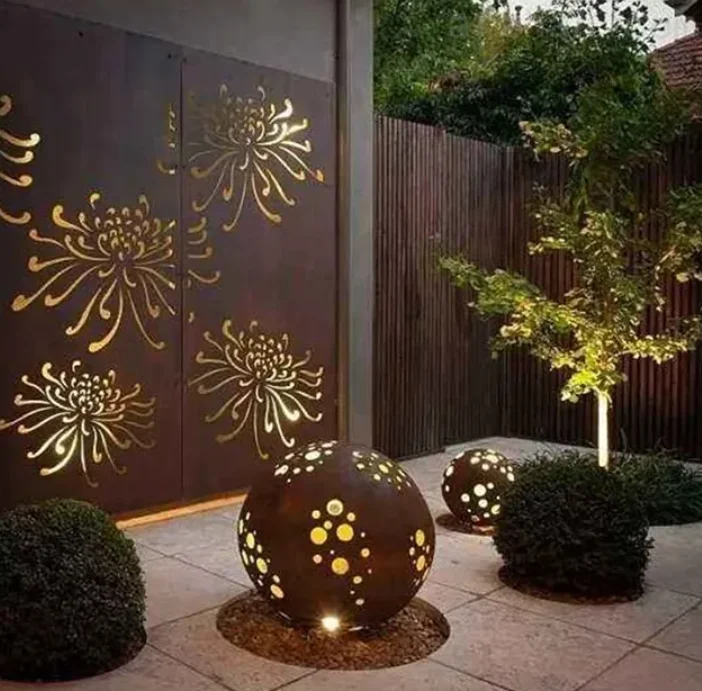 Corten Steel Custom Garden Metal  Decorative Outdoor Gate