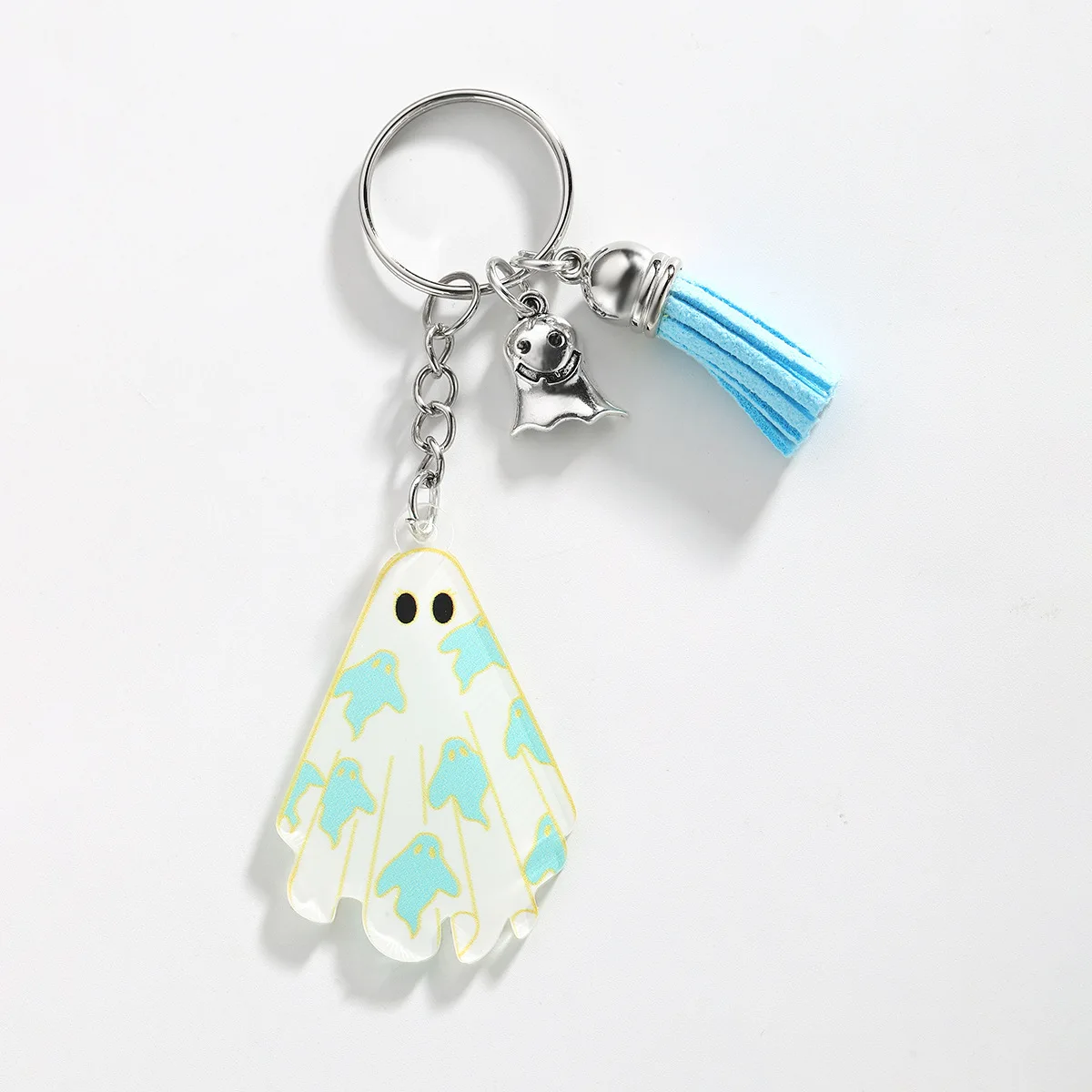 Maple Leaf Ghost Halloween spooky keychain gift for men and women