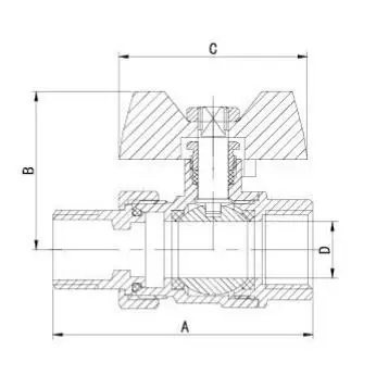 TMOK DN15 Good Quality Butterfly Handle Female/Male Thread PN16 Brass Ball Valve