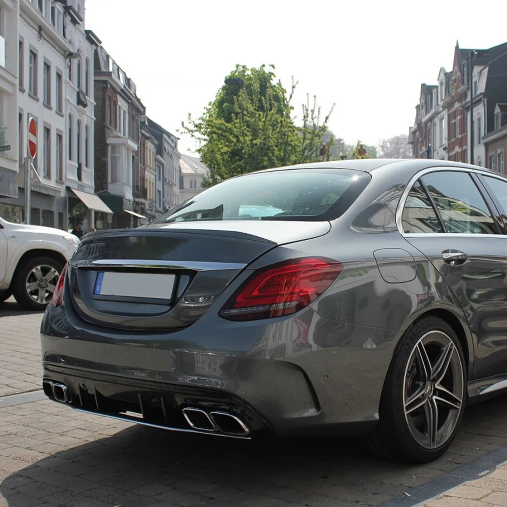 car front bumper grill lip rear diffuser with exhaust pipes bodykit for BENZ W205 2015-2022 upgrade C63 AMG