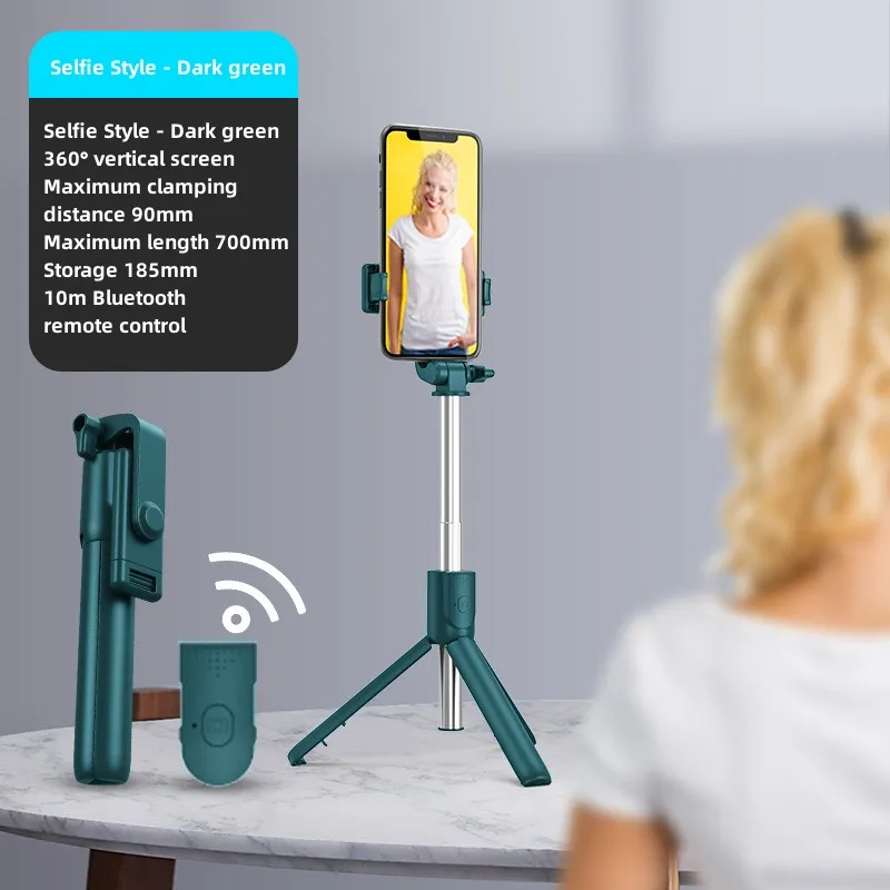 360 selfie stick Aluminium Alloy rotating tripod stand selfie stick tripod with wireless bluetooth remote selfie sticks